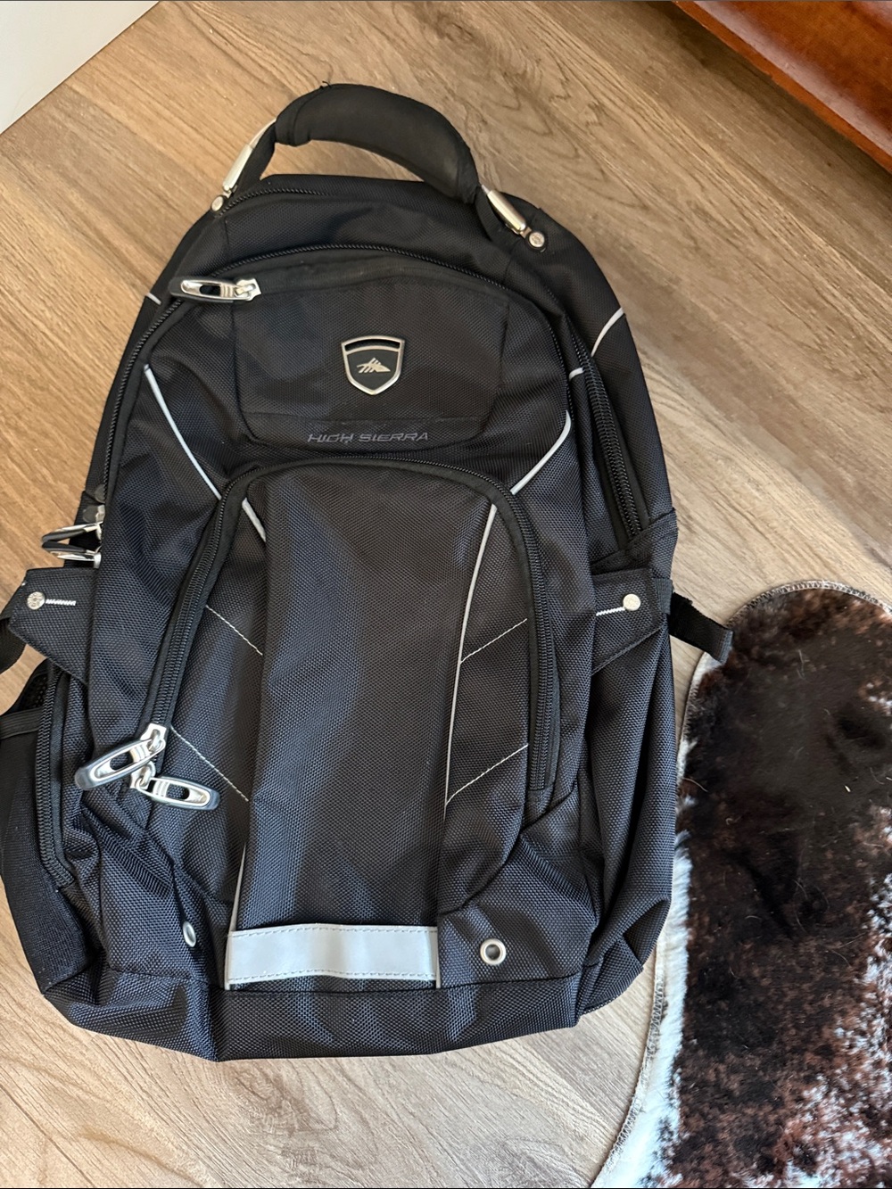 High Sierra Black Backpack with Silver Accents